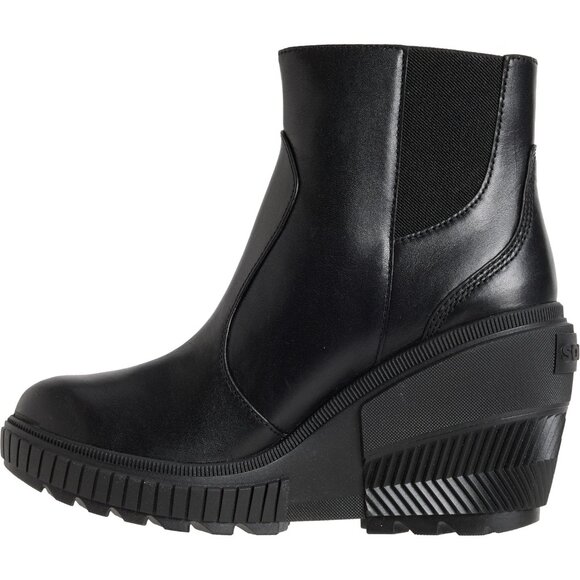 NEW Sorel Ona Ave Zip Wedge Boots Waterproof Leather For Women in black 1025 7s3 - Picture 4 of 6